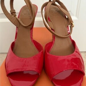 Tory Burch Red and Brown Women's Heels